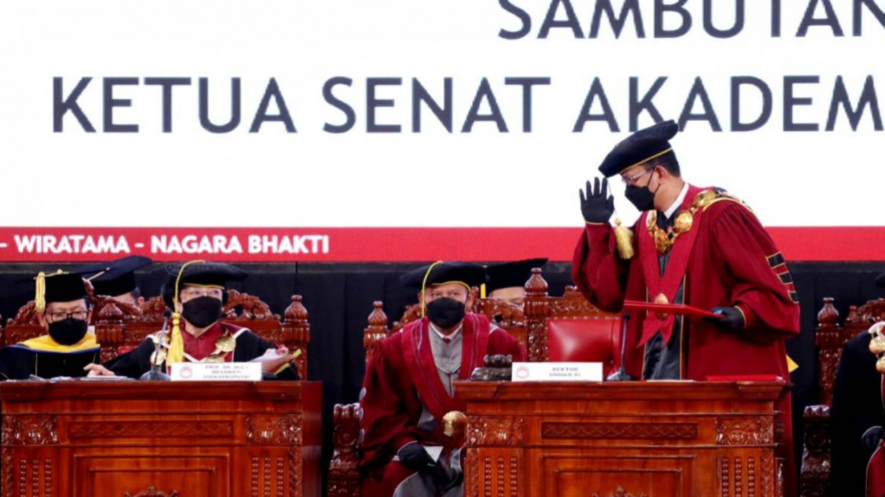 Suasana saat pemberian gelar Profesor kehormatan kepada Megawati Soekarno Putri.