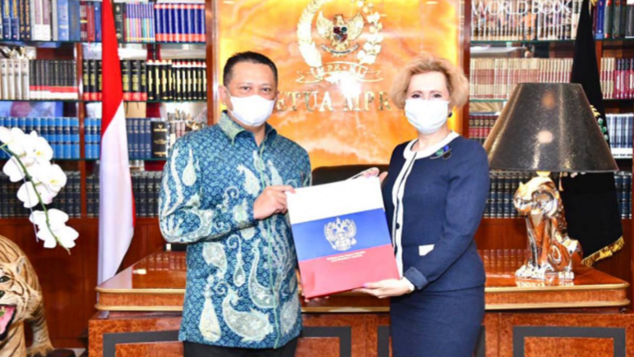 Bambang Soesatyo, Ketua MPR RI saat menerima Dubes Rusia
