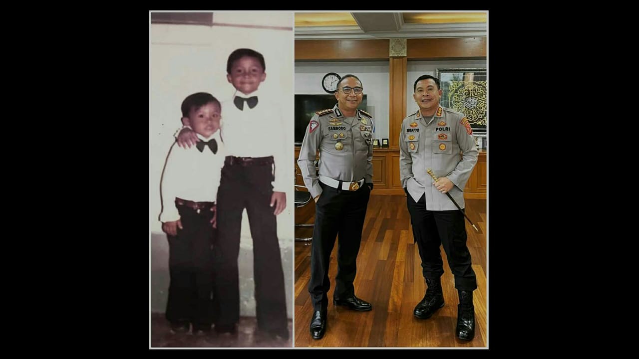 Foto masa kecil Kombes Sambodo dan Kombes Susatyo.
