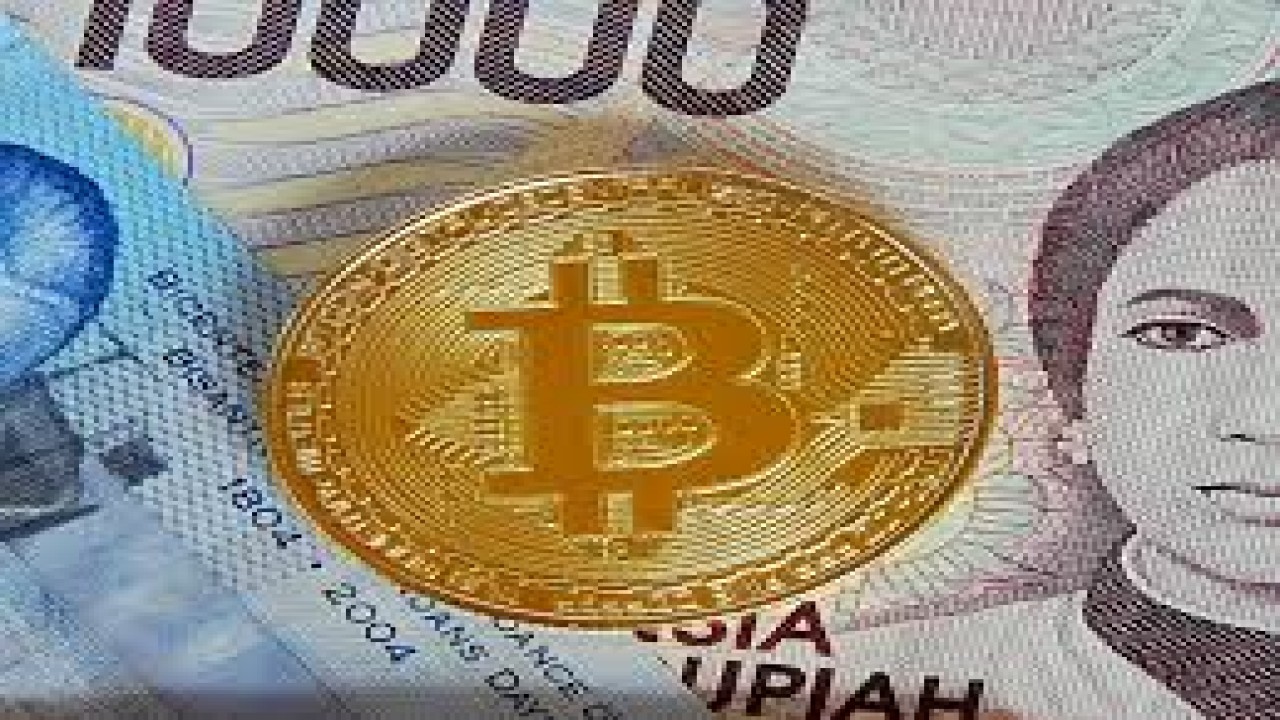 Ilustrasi Mata uang digital Bitcoin dan Rupiah/ist