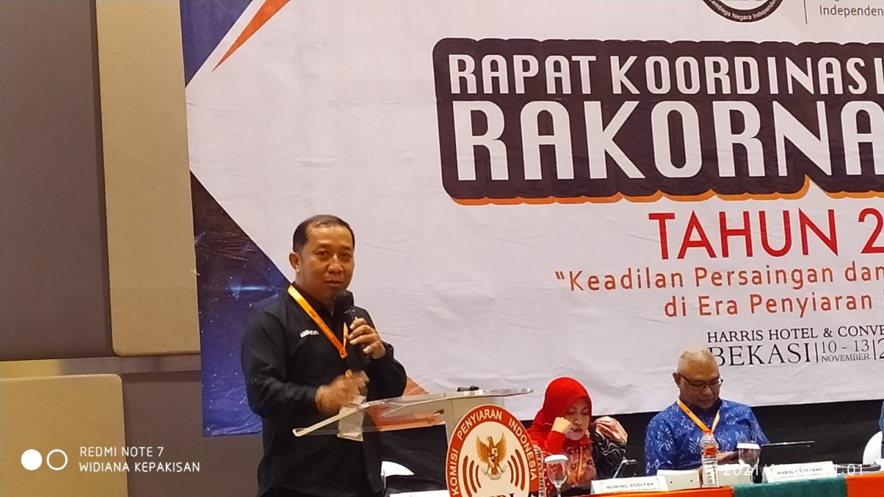 Ketua KPID Bali Agus Astapa di forum Rakornas KPI 2021/ist
