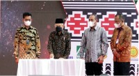 Wapres KH Ma'ruf Amin (kedua kiri) membuka secara resmi pameran rempah bertajuk ISBFE 2021 di Parapat, Sumut-1639123095