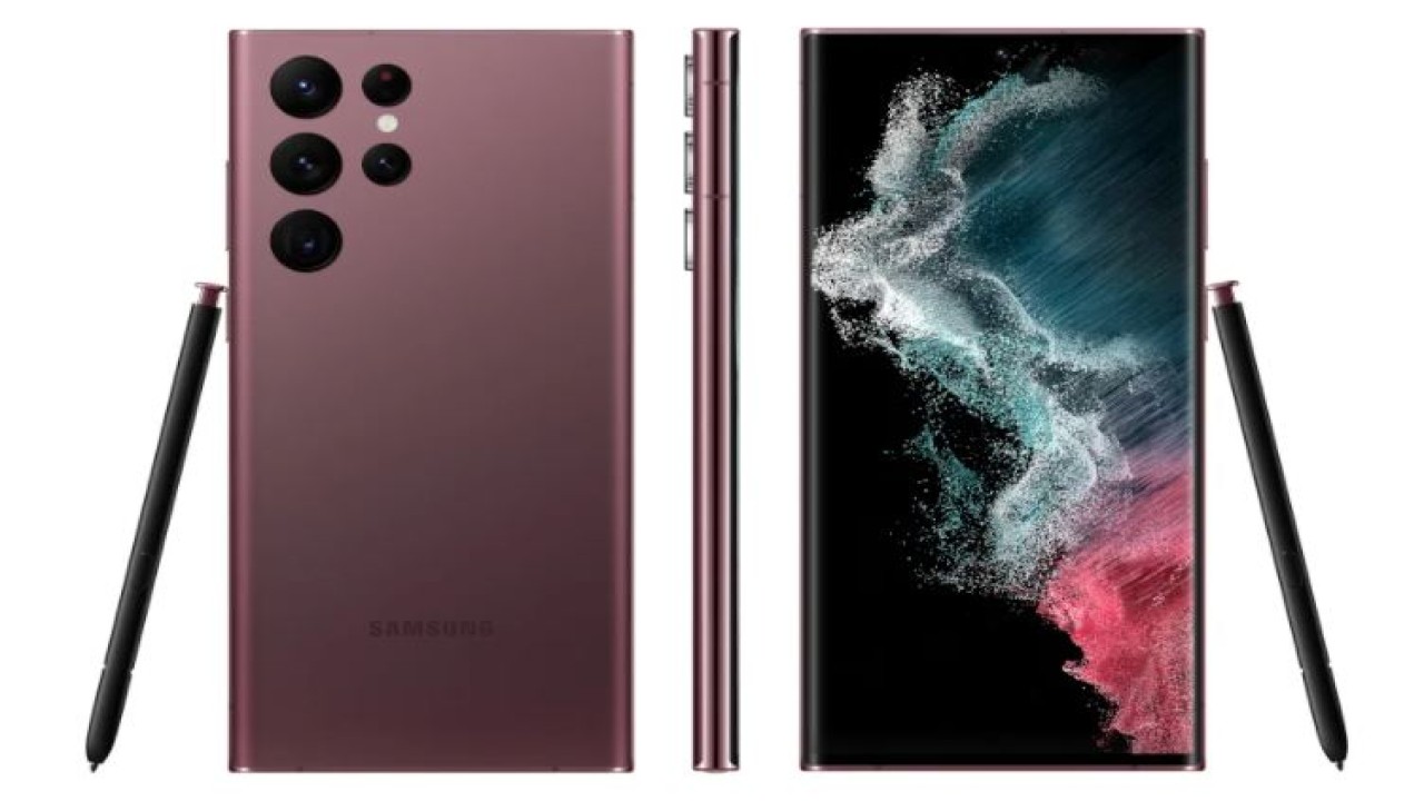 Kebocoran render Samsung Galaxy S22 Ultra. (Evan Blass via Gizmochina)