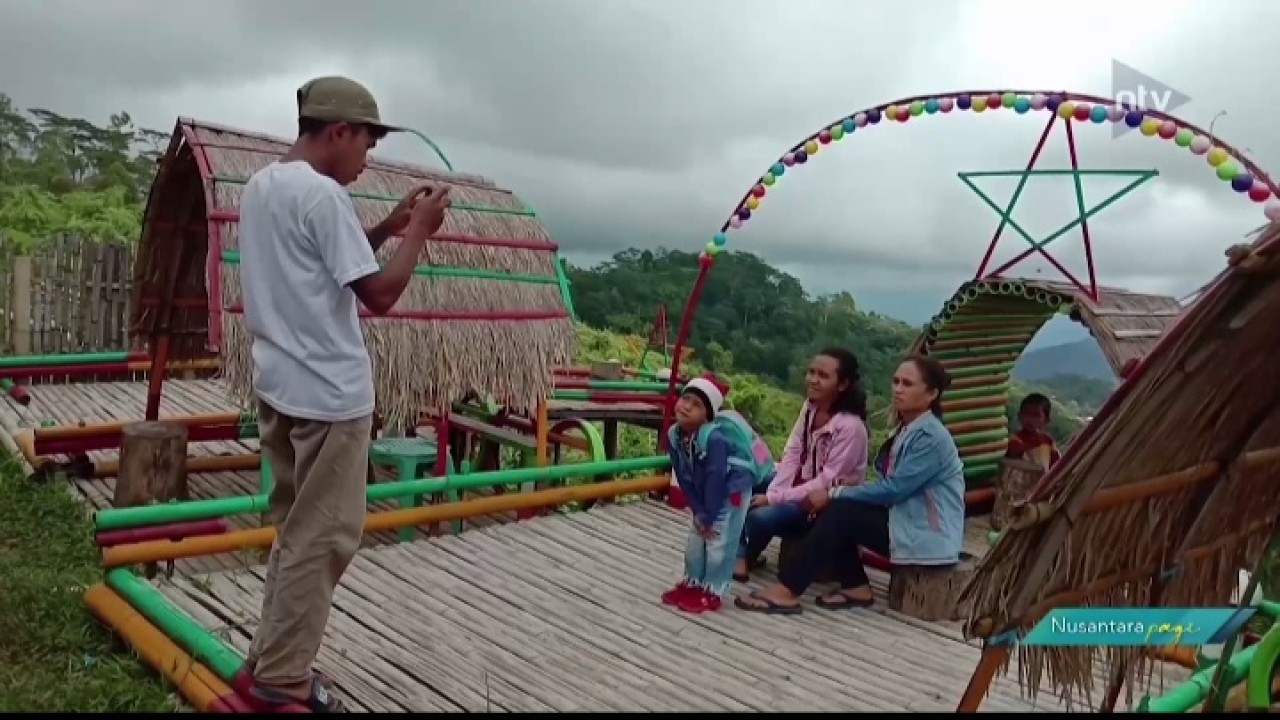 Spot wisata bukit selfie Golo Ponto kian populer bagi kalangan remaja di Kabupaten Manggarai. Foto (Nusantara TV)