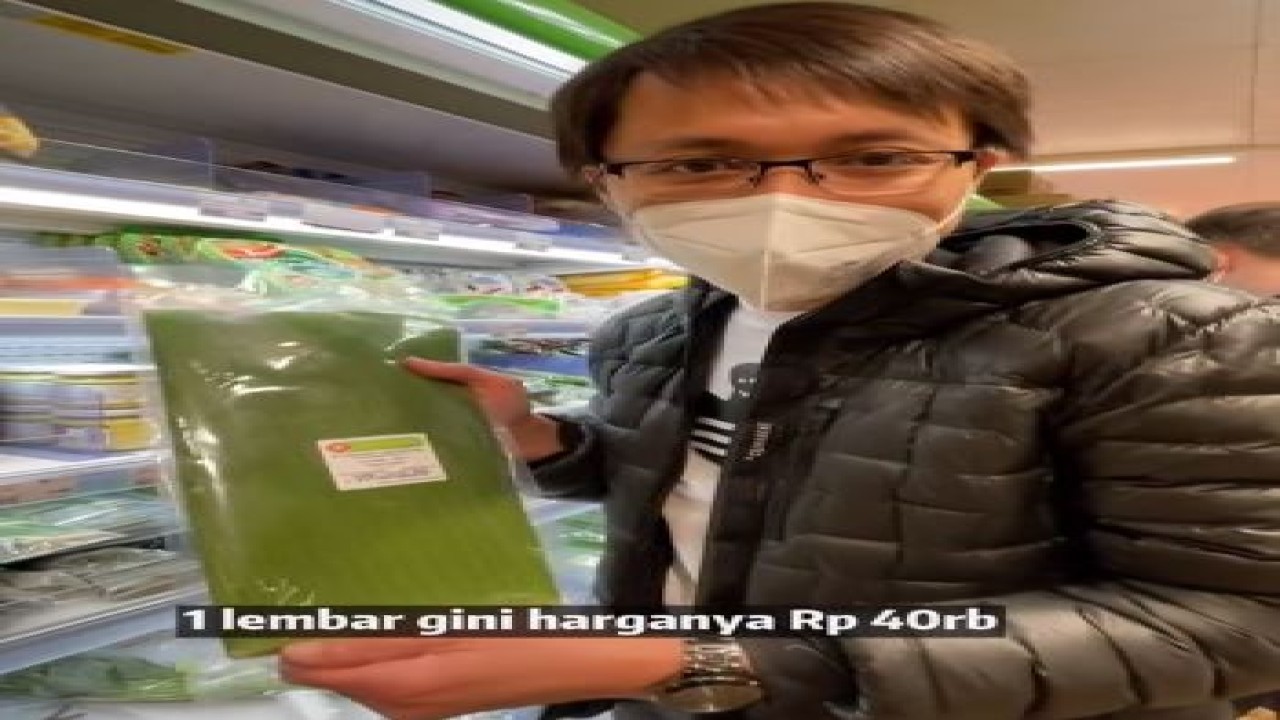 Harga daun pisang selembar mencapai Rp40 ribu di Jerman. (Foto: TikTok @irwanprasetyo)