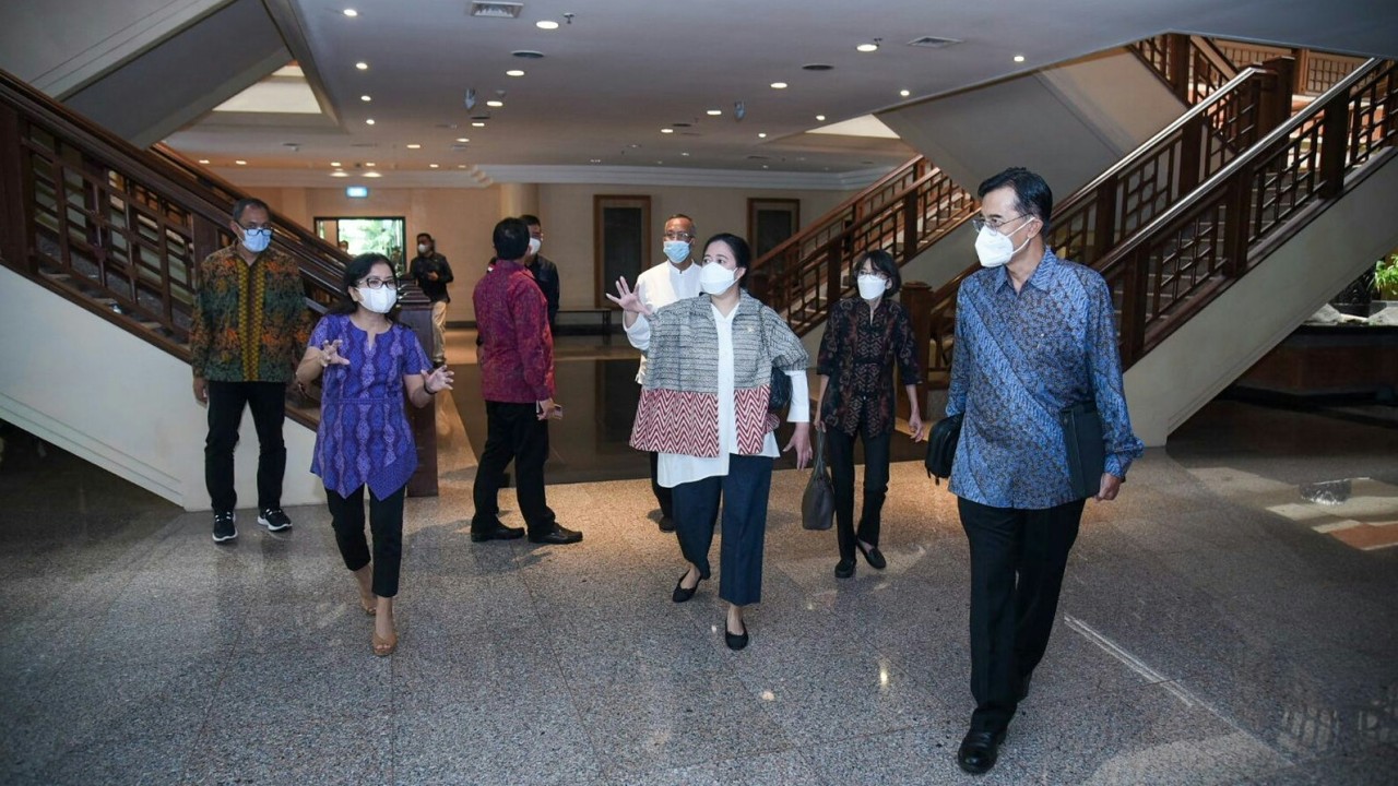 Ketua DPR RI Puan Maharani saat meninjau kesiapan IPU di Bali.