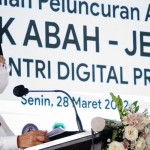 Wapres K.H. Ma'ruf Amin memberikan sambutan dalam  Peluncuran Aplikasi Lapak Abah-Ojek Desa dan Santri DigitalPreneur-1648455186