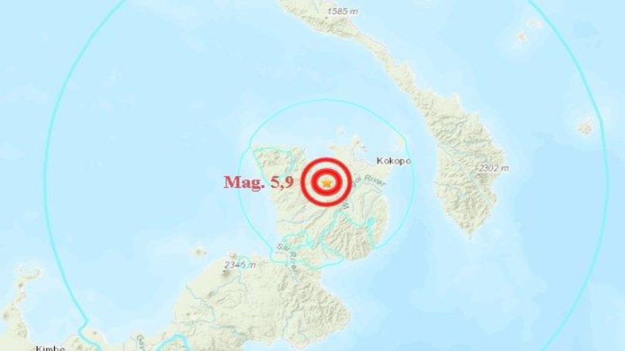 Gempa Bumi di Kokopo, Papua Nugini (maps USGS/Map)