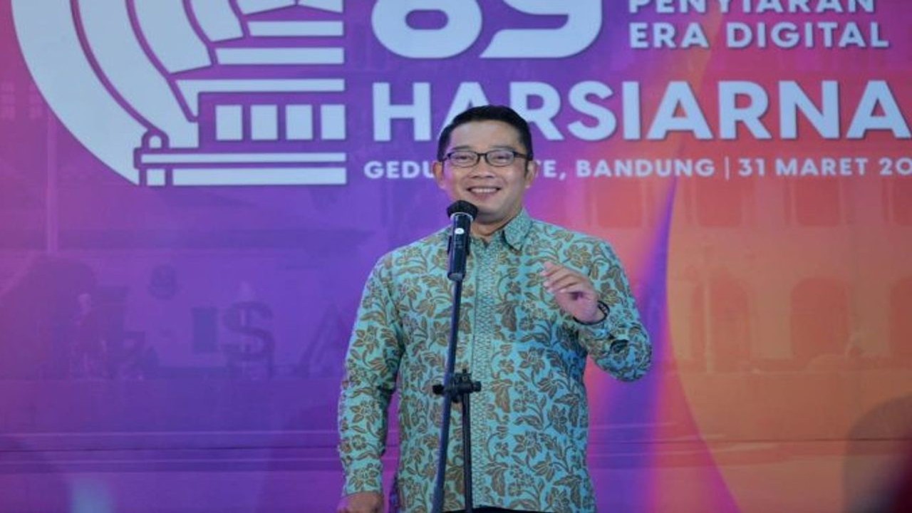Gubernur Jabar Ridwan Kamil saat memberikan sambutan dalam Harsiarnas ke-89/ist