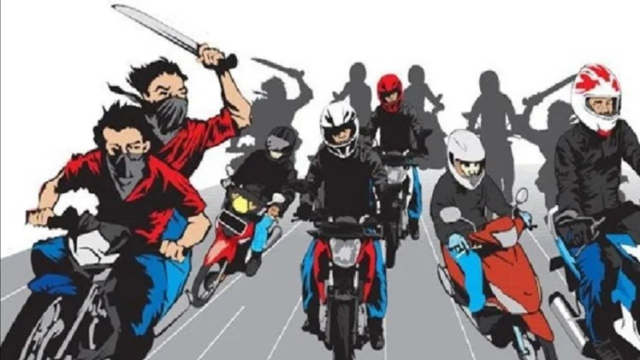 Ilustrasi geng motor bersenjata/ist