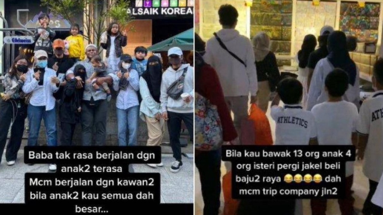 Pria asal Malaysia ini ajak 4 istri dan 13 anak borong baju lebaran/net