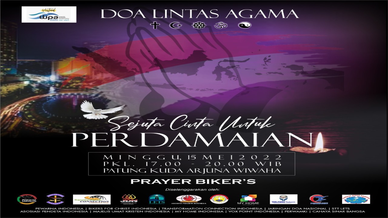 Kegiatan Doa Lintas Agama Prayer Bikers Pewarna Indonesia bekerja sama dengan sejumlah pihak/ist