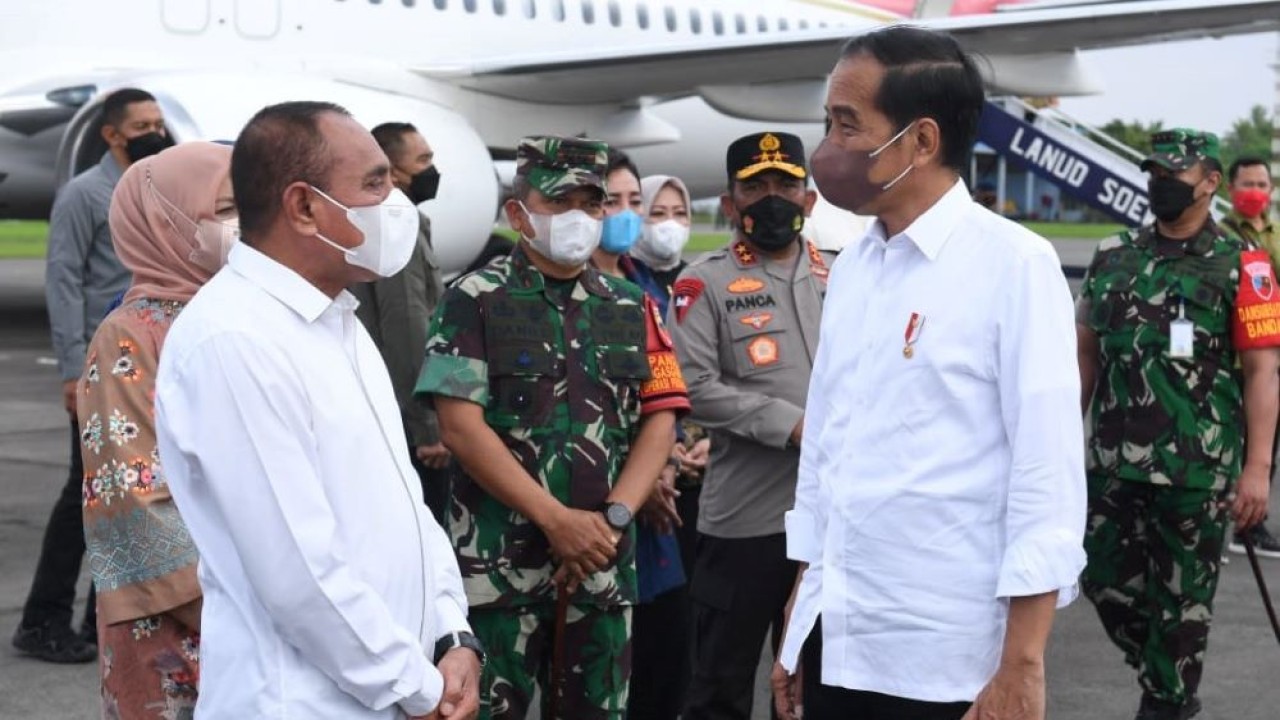 residen Jokowi akan menghadiri puncak peringatan Harganas ke-29 Tahun 2022 di Lapangan Merdeka, Medan, pada hari kedua kunjungan kerjanya di Sumatra Utara (Sumut), Kamis (7/7/2022). (BPMI SETPRES/UN)