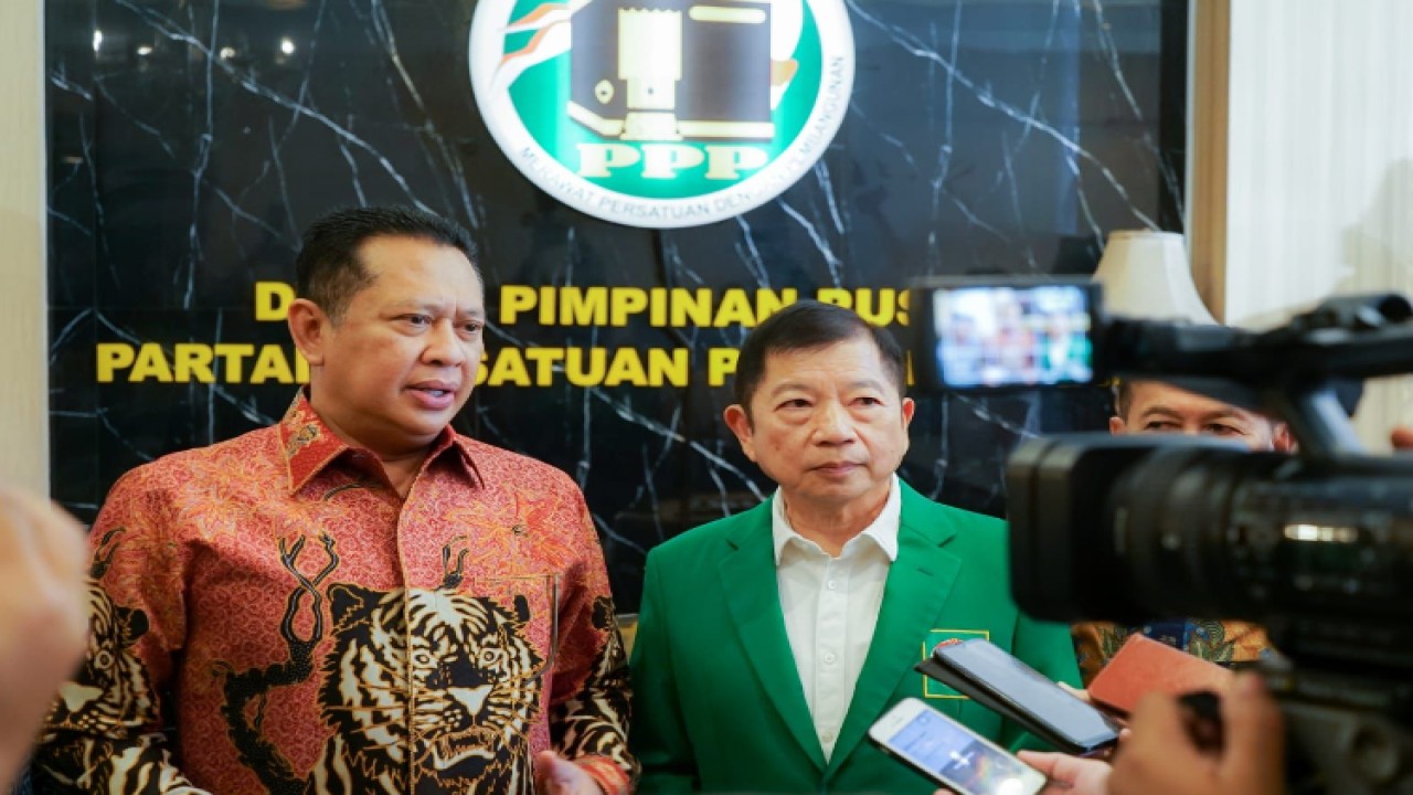 Ketua MPR RI Bambang Soesatyo (kiri) bersama Ketua Umum PPP Suharso Monoarfa. Foto: Dok MPR