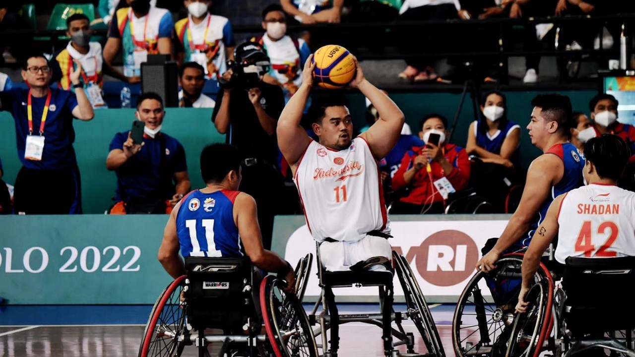 Tim Basket Kursi Roda Indonesia lawan Filipina