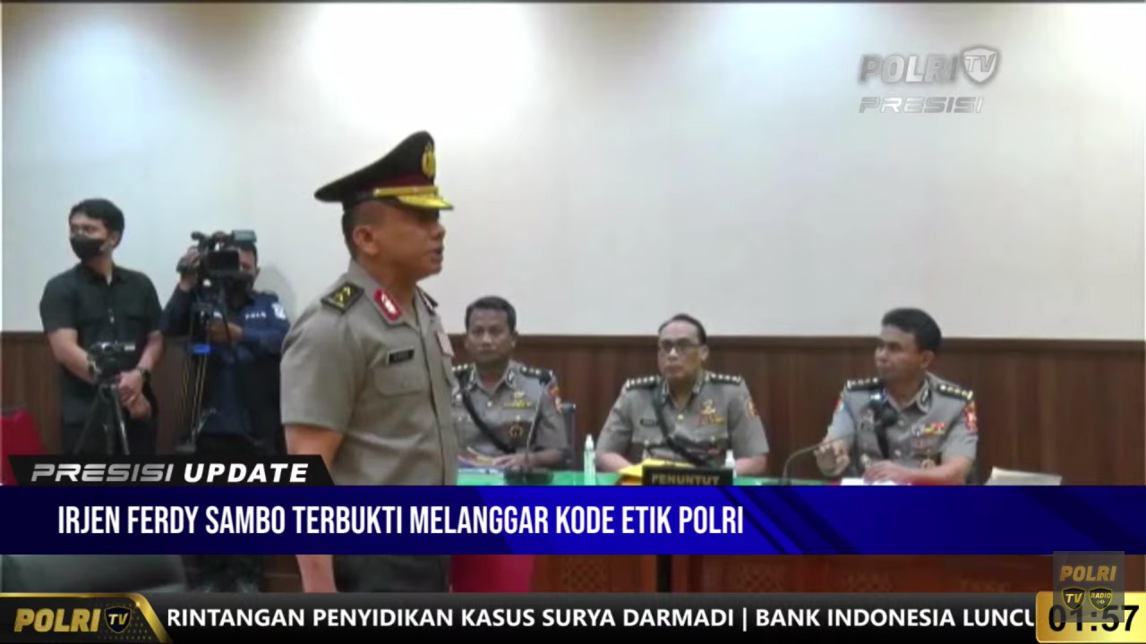 Irjen Ferdy Sambo saat sidang kode etik.