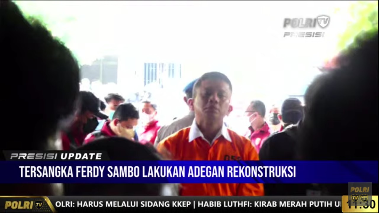 Ferdy Sambo saat rekonstruksi di Duren Tiga.