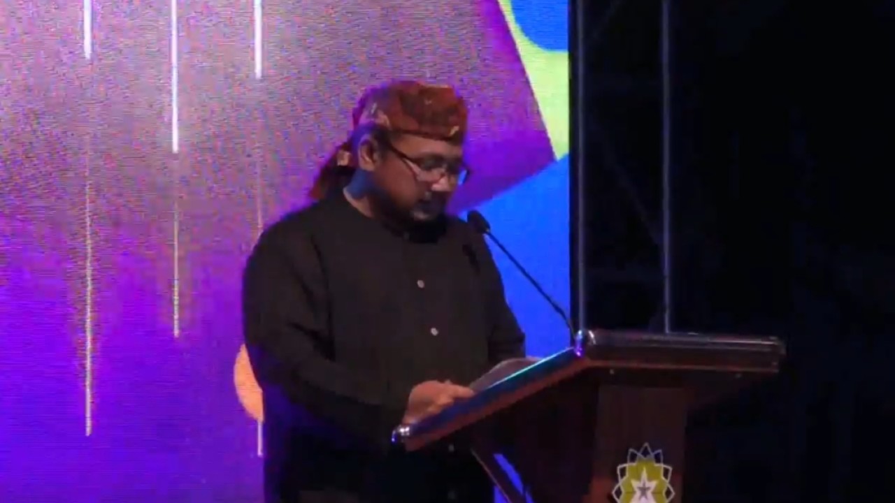 Menteri Agama RI Yakut Cholil Qoumas saat pembukaan Pesona1 2022 di UIN Bandung.