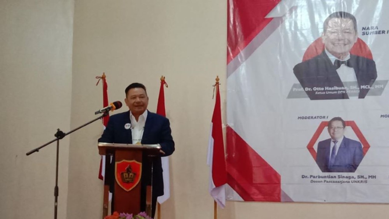 Ketua Umum Dewan Pimpinan Nasional (DPN) Perhimpunan Advokat Indonesia (Peradi) Prof. Dr. Otto Hasibuan, S.H., M.M., (Adiantoro/Nusantara TV)