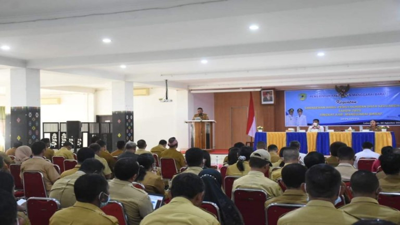 Kegiatan sarasehan hasil pemutakhiran data keluarga tahun 2021 tingkat kabupaten Manggarai Barat, di Aula kantor Bupati Manggarai Barat, Senin (22/8/2022). Foto (Istimewa)