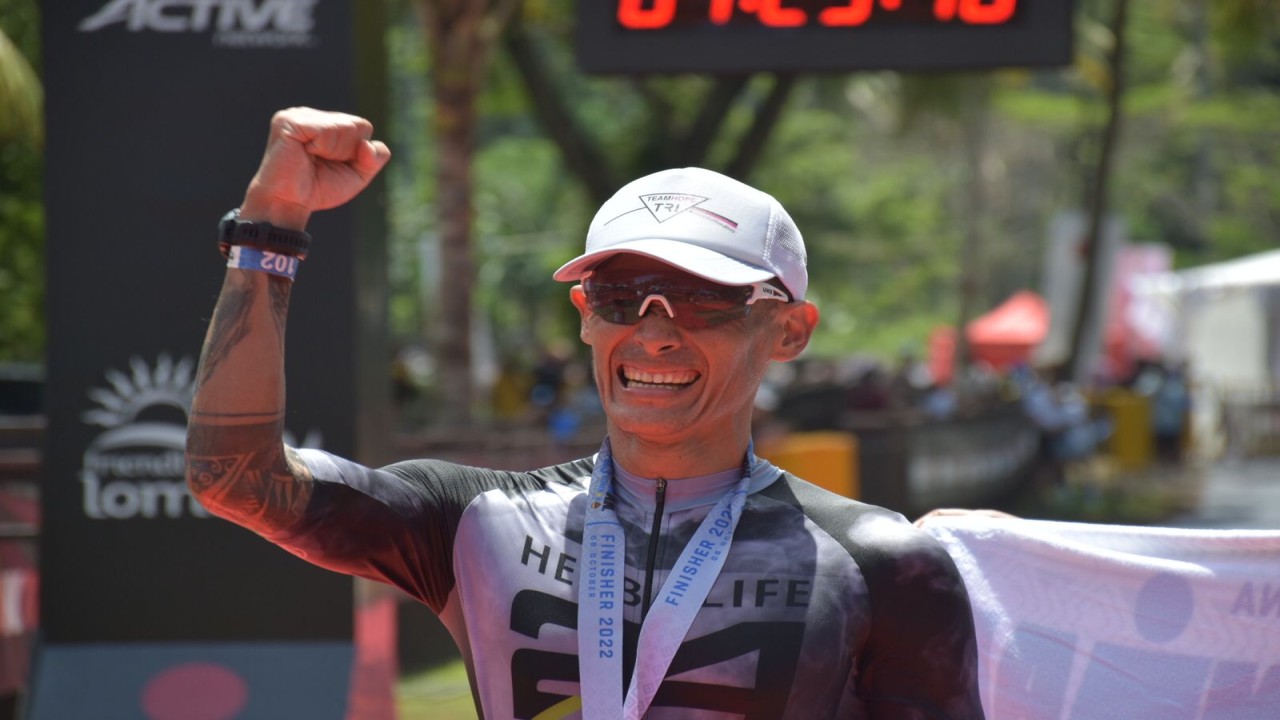 Andy Wibowo, Atlet Internasional asal Indonesia raih kategori The First Male Finisher Ironman 70.3 Kelas Individu. Foto (istimewa)