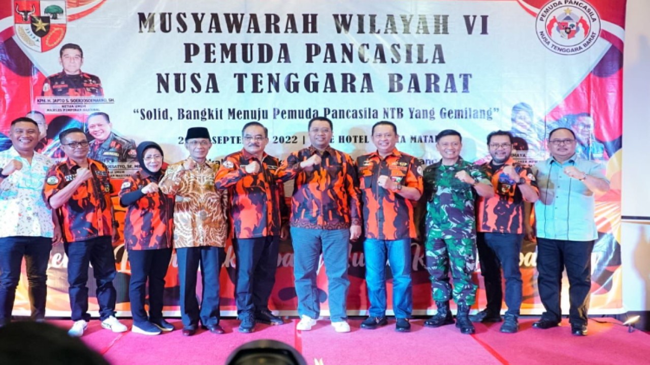Ketua MPR RI sekaligus Wakil Ketua Umum Pemuda Pancasila Bambang Soesatyo (keempat kanan). Foto: Dok MPR