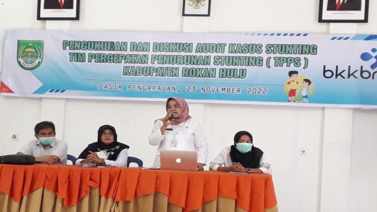 Identifikasi  Pengukuran dan Audit Kasus Stunting (AKS) Tahap III bersama Tim Percepatan Penurunan Stunting (TPPS) di Kabupaten Rokan Hulu digelar Dinas Pengendalian Penduduk dan Keluarga Berencana (DPPKB) Kabupaten Rokan Hulu, di Aula Rumah Sakit Umum Daerah (RSUD) Kabupaten Rokan Hulu pada Rabu (23/11/2022). ANTARA/dokumen