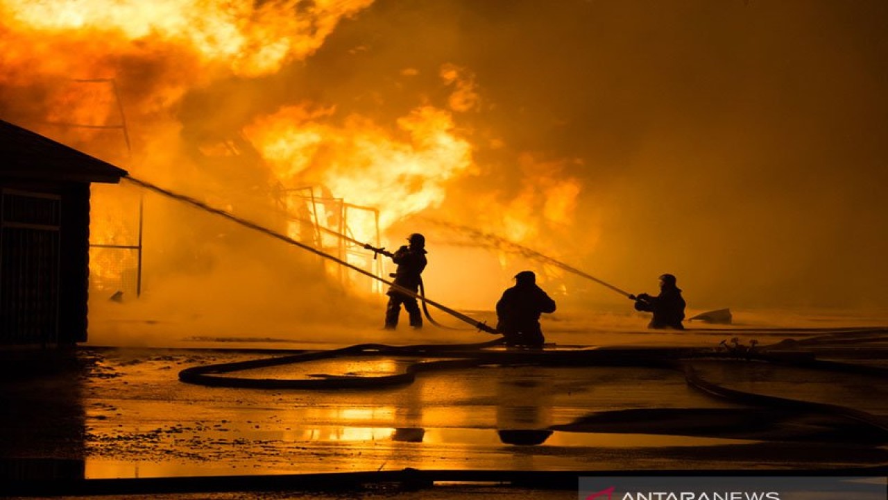 Ilustrasi - Petugas pemadam kebakaran sedang memadamkan api. (ANTARA/Shutterstock/pri)