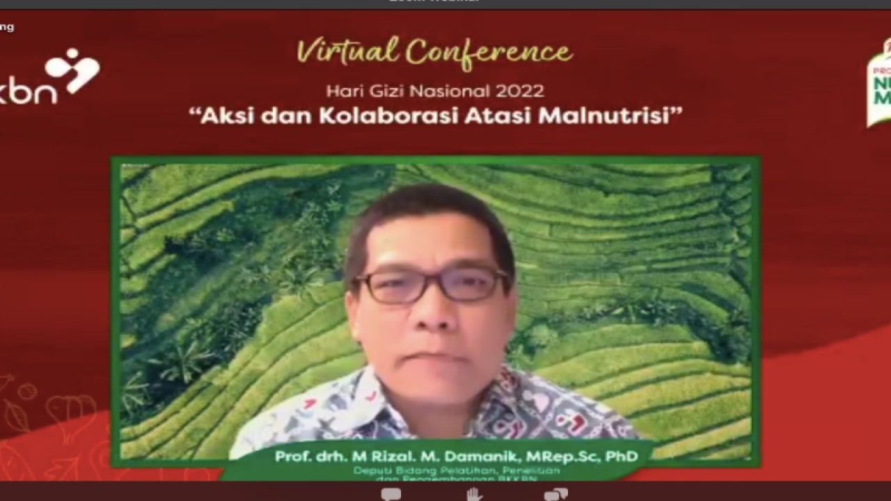 Deputi Bidang Pelatihan, Penelitian dan Pengembangan Badan Kependudukan dan Keluarga Berencana Nasional (BKKBN), Muhammad Rizal. M. Damanik dalam webinar “Aksi Bersama Cegah Stunting dan Obesitas” dari Royco, Selasa (25/1/2022) (ANTARA)