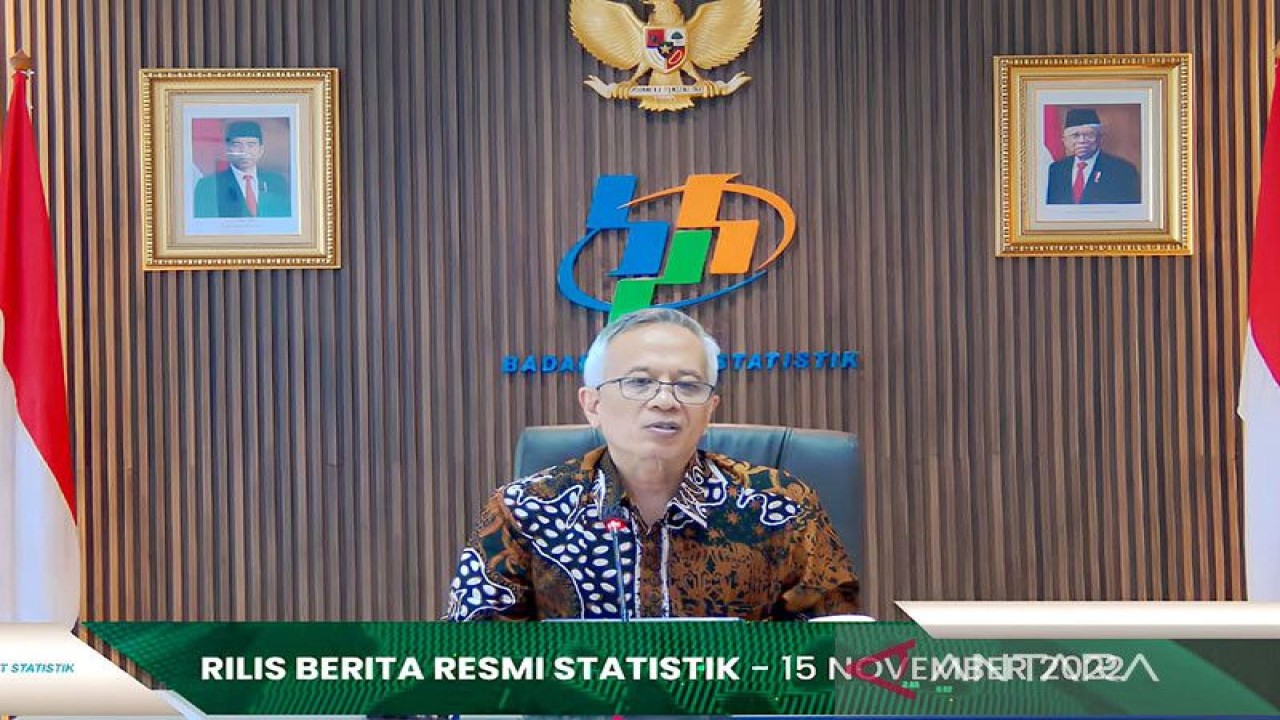 Dokumentasi. Tangkapan layar - Deputi Bidang Statistik Distribusi dan Jasa Badan Pusat Statistik (BPS) Setianto, Selasa (15/11/2022). (ANTARA/Youtube BPS Statistik)