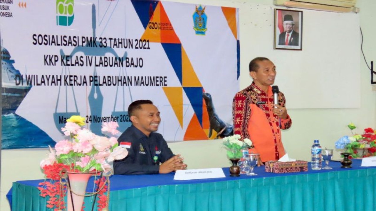 Kantor Kesehatan Pelabuhan (KKP) Kelas IV Labuan Bajo melakukan Sosialisasi Peraturan Menteri Kesehatan Nomor 33 Tahun 2021 tentang Organisasi dan Tata Kerja KKP di Maumere, Kabupaten Sikka, NTT, Kamis (24/11/2022). (FOTO ANTARA/HO-Dokumentasi Pribadi)