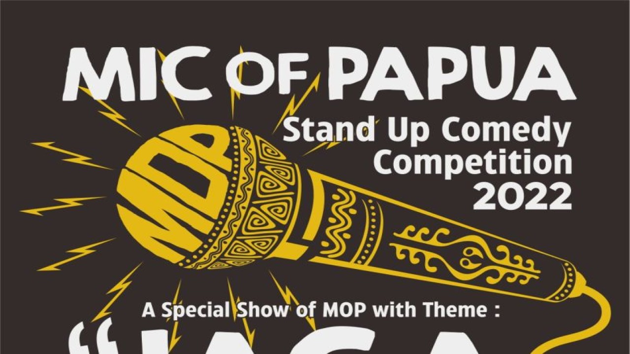 Informasi mengenai kompetisi  "stand up comedy" bertema "Jaga Papua" yang digelar Komunitas jurnalis Kota Jayapura, Provinsi Papua di Jayapura, Kamis (24/11/2022). FOTO ANTARA;Humas Panitia Pelaksana