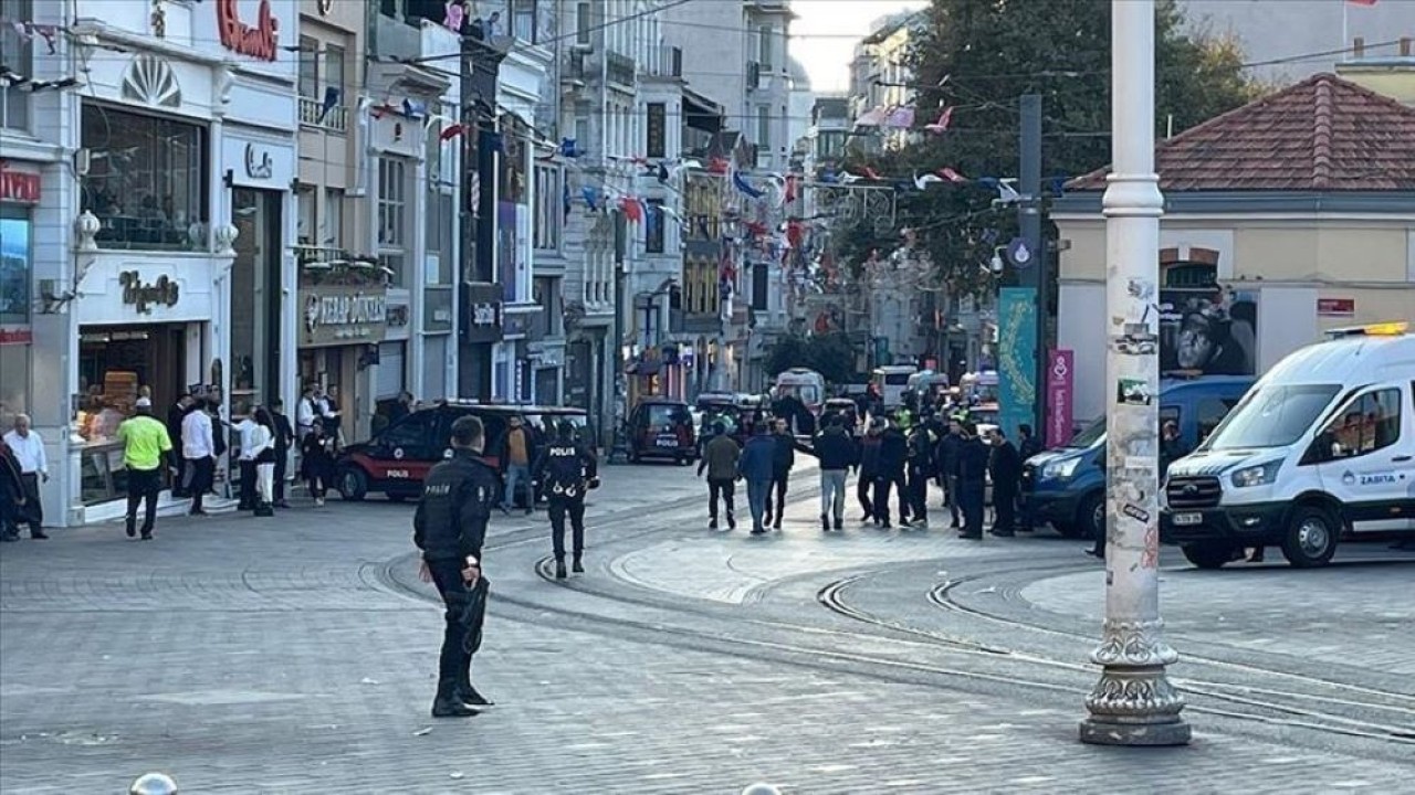 Lokasi kejadian ledakan bom di Jalan Istiklal di Taksim, Istanbul, Turki. (Anadolu Agency)