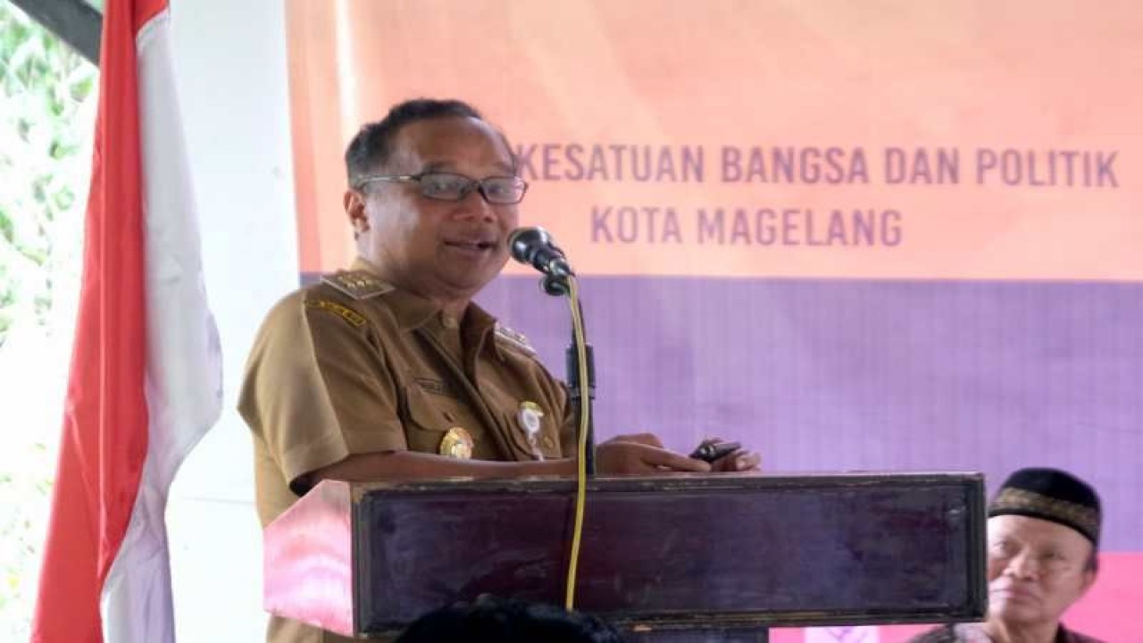 Wali Kota Magelang Muchamad Nur Aziz menyampaikan sambutan dalam peluncuran "Rela Bersiaga" (Rumah Belajar Moderasi Beragama). ANTARA/HO - Bagian Prokompim Pemerintah Kota Magelang