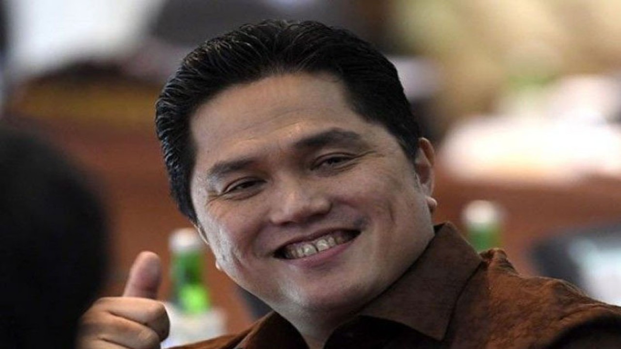 Menteri BUMN Erick Thohir. ANTARA FOTO/Puspa Perwitasari/aww/pri.