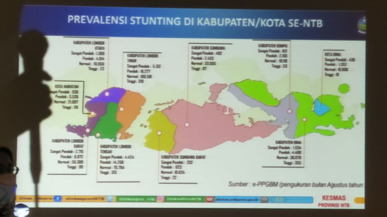 Peta kasus stunting di Nusa Tenggara Barat (ANTARA/Akhyar)