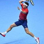 Petenis Norwegia Casper Ruud beraksi melawan Andrey Rublev pada semifinal ATP Finals di Turin, Italia, Sabtu (19/11/2022). (ANTARA/ATP Tour/Corinne Dubreuil)-1668914414