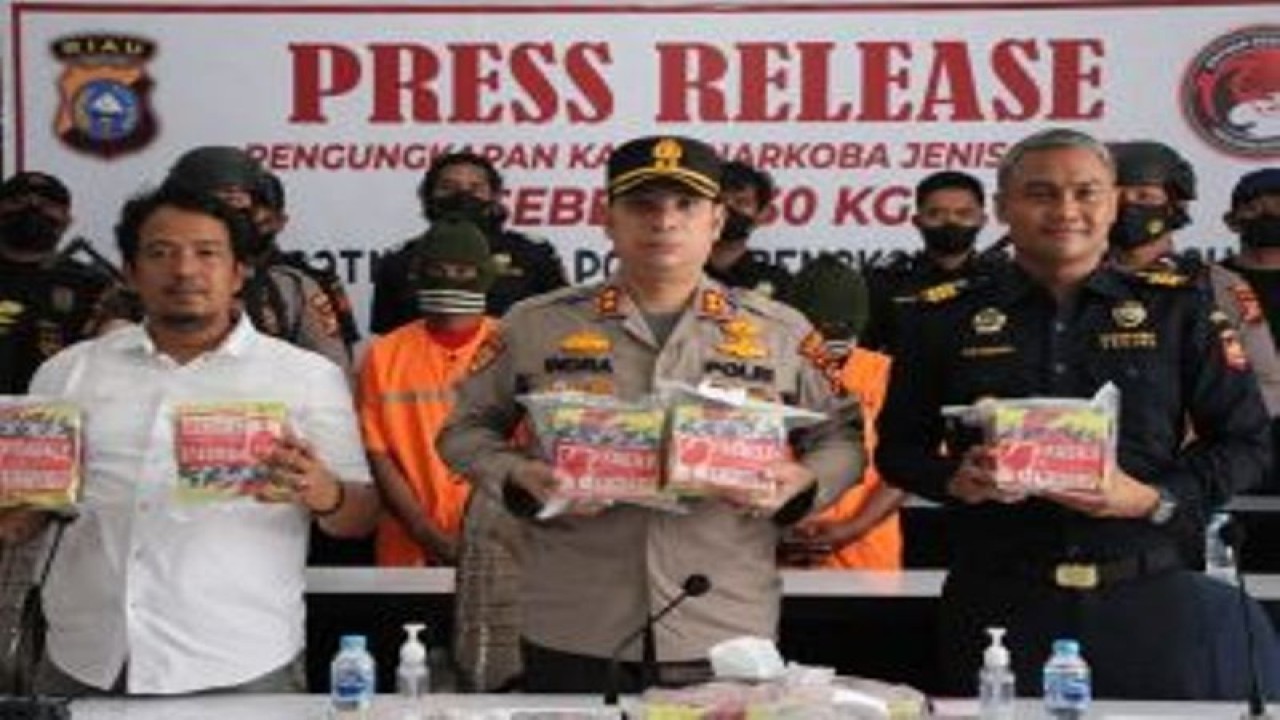 Polres Bengkalis gagalkan peredaran 30 Kg sabu berasal dari Malaysia. ANTARA/Humas Polres Bengkalis.