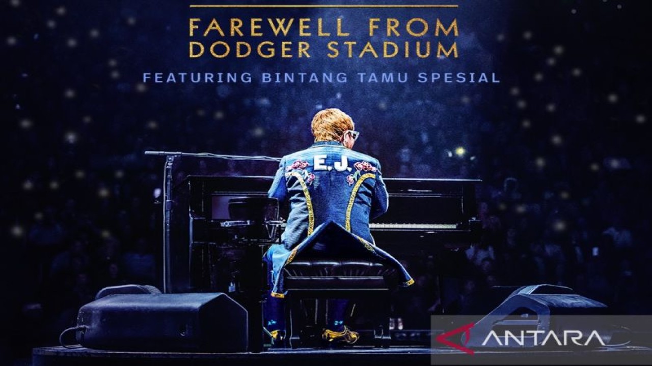 Poster "Elton John Live: Farewell from Dodger Stadium" yang akan disiarkan langsung pada 21 November 2022 pukul 11.00 WIB di platform streaming Disney+ Hotstar. (ANTARA/Disney+ Hotstar)