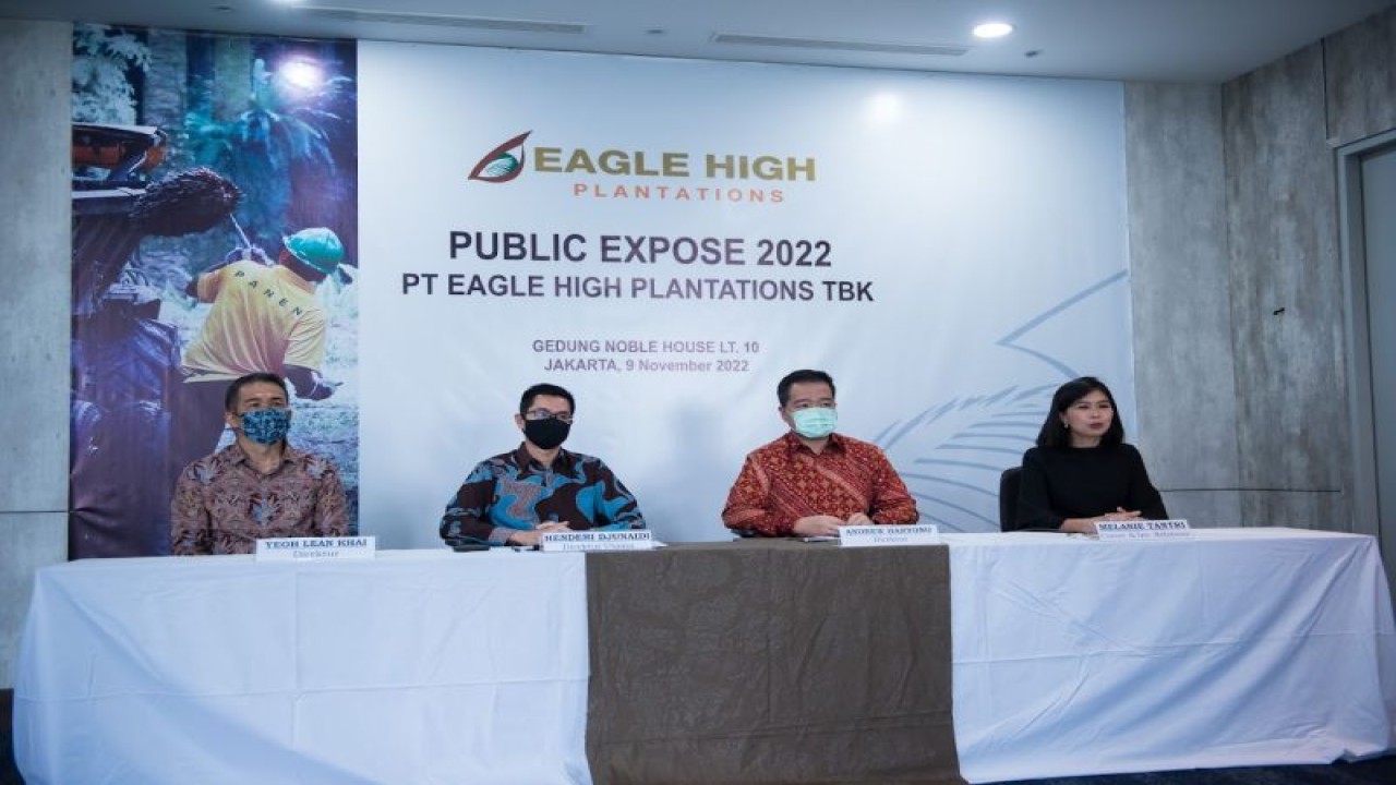 Public Expose perusahaan sawit PT Eagle High Plantations Tbk (BWPT) di Jakarta, Rabu (9/11/2022) (Antara/HO/PT BWPT)