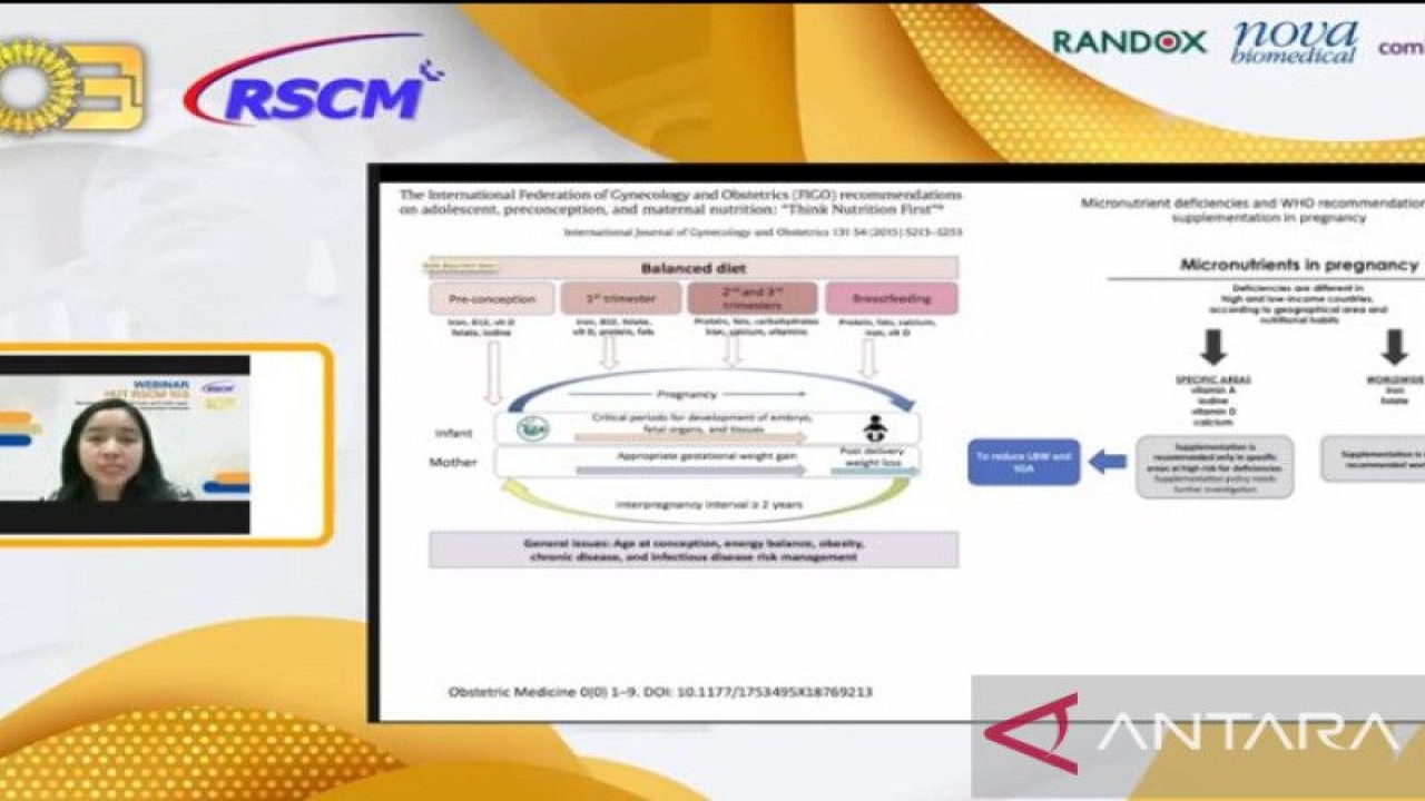 Tangkapan layar Dokter spesialis obstetri dan ginekologi konsultan fetomaternal Rima Irwinda pada acara Webinar HUT RSCM. ANTARA/Wuryanti Puspitasari.