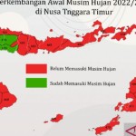 Tangkapan layar gambar peta perkembangan musim hujan 2022/2023 di NTT yang dipublikasikan BMKG di Kupang, Selasa (15/11/2022). (ANTARA/Aloysius Lewokeda)-1668483912