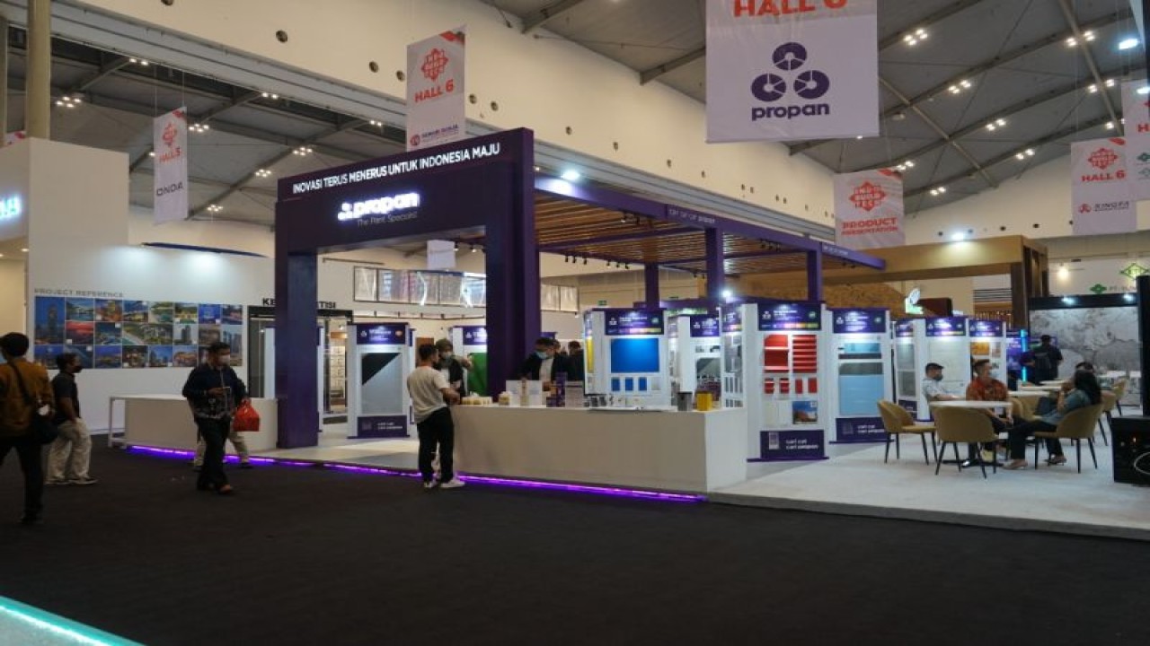 Ilustrasi booth Propan di pameran "The 21 IndoBuildTech Premier Exhibition 2022" di Indonesia Convention Exhibition (ICE) BSD, Tangerang.  (ANTARA/HO)