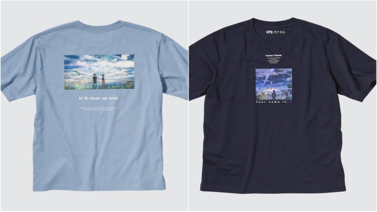 Ilustrasi kolaborasi Uniqlo bersama Makoto Shinkai dalam karya Uniqlo T-shirt. (ANTARA/HO)