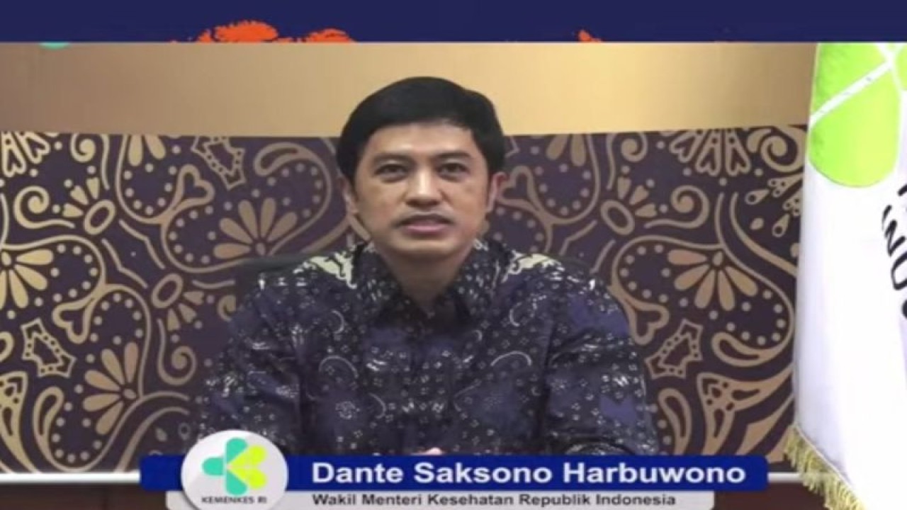Tangkapan layar - Wakil Menteri Kesehatan (Wamankes) Dante Saksono Harbuwono dalam webinar “Cegah dan Kendalikan Diabetes untuk Masa Depanmu” yang digelar Kementerian Kesehatan (Kemenkes) diikuti di Jakarta, Senin (14/11/2022).  (FOTO ANTARA/Rizka Khaerunnisa)
