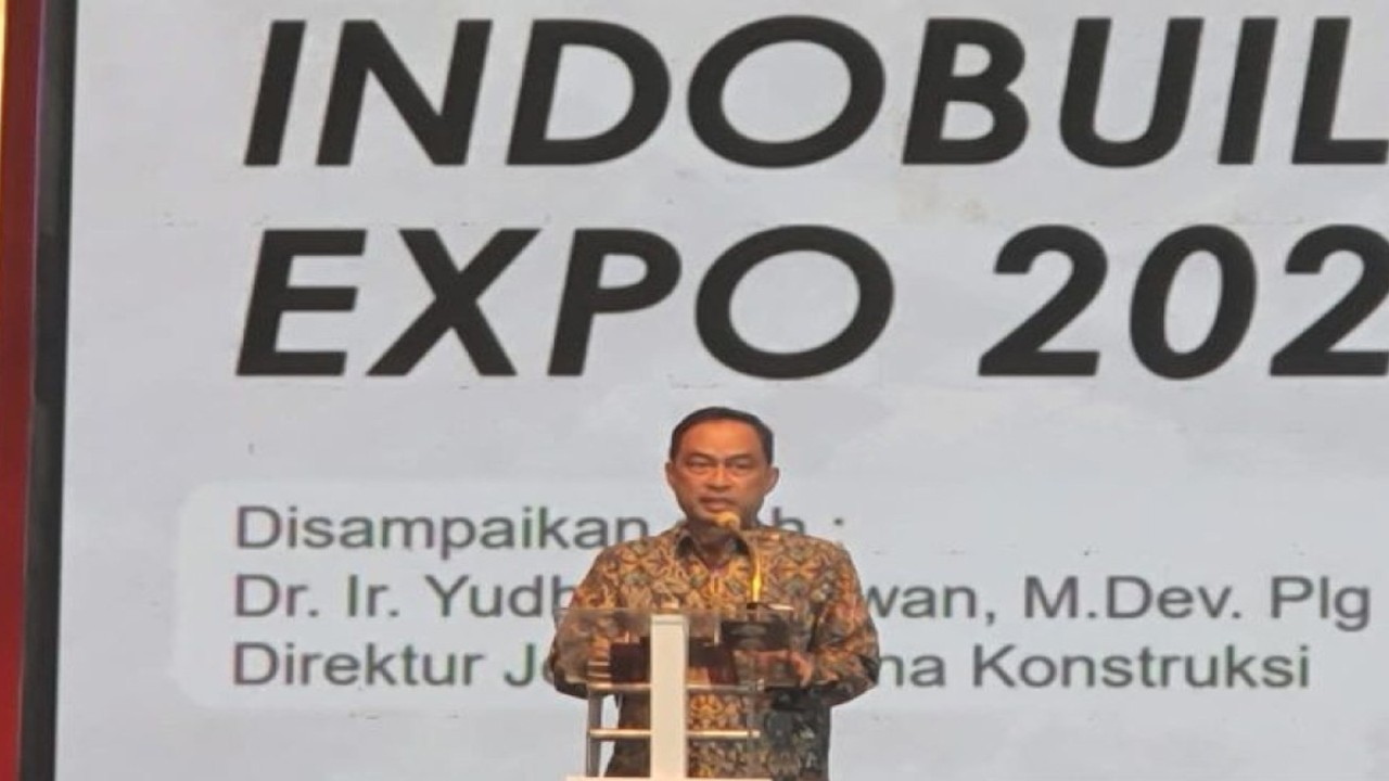 Direktur Jendral Bina Konstruksi Kementerian PUPR Yudha Mediawan di Kabupaten Tangerang, Banten, Rabu (16/11/2022).  (ANTARA/Livia Kristianti)