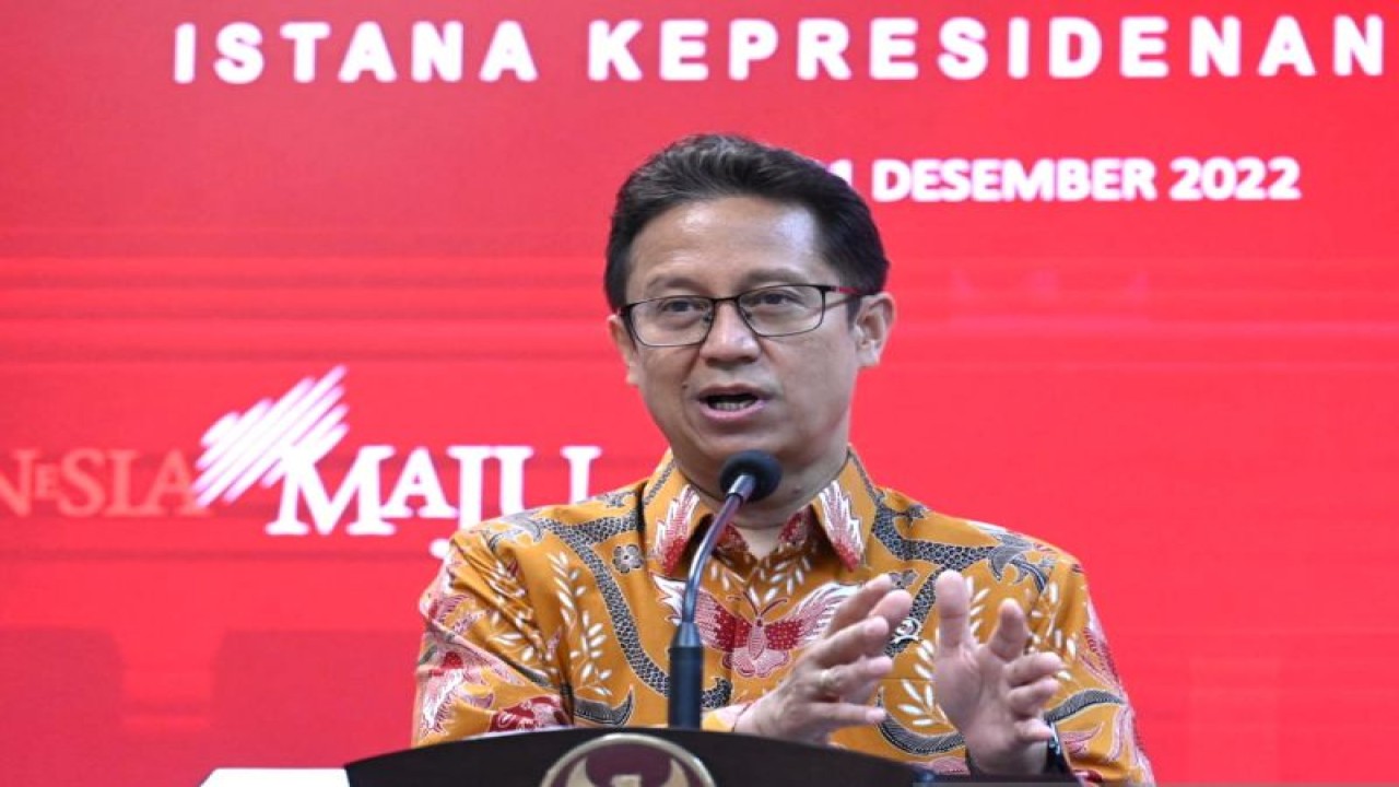 Menteri Kesehatan (Menkes) Budi Gunadi Sadikin di Kantor Presiden, Jakarta, Kamis (1/12). (ANTARA/HO-Biro Pers Sekretariat Presiden/Kris)