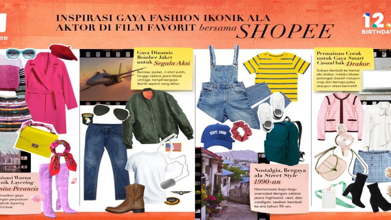 inspirasi padu padan gaya fesyen dari Shopee 12.12 Birthday Sale. (ANTARA/ HO Shopee)