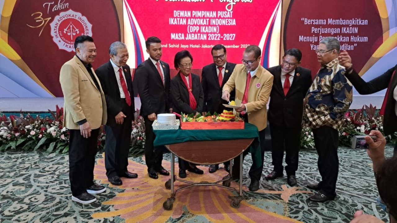 Acara pelantikan Pengurus DPP IKADIN masa bakti 2022-2027, di Grand Sahid Jaya Hotel, Jakarta, pada Kamis, 8 Desember 2022, dibarengi dengan perayaan HUT IKADIN ke-37. (Istimewa)