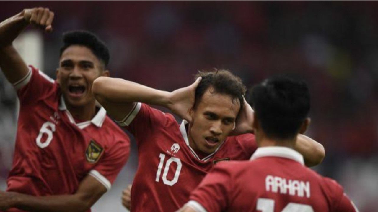 Selebrasi pemain Timnas Indonesia